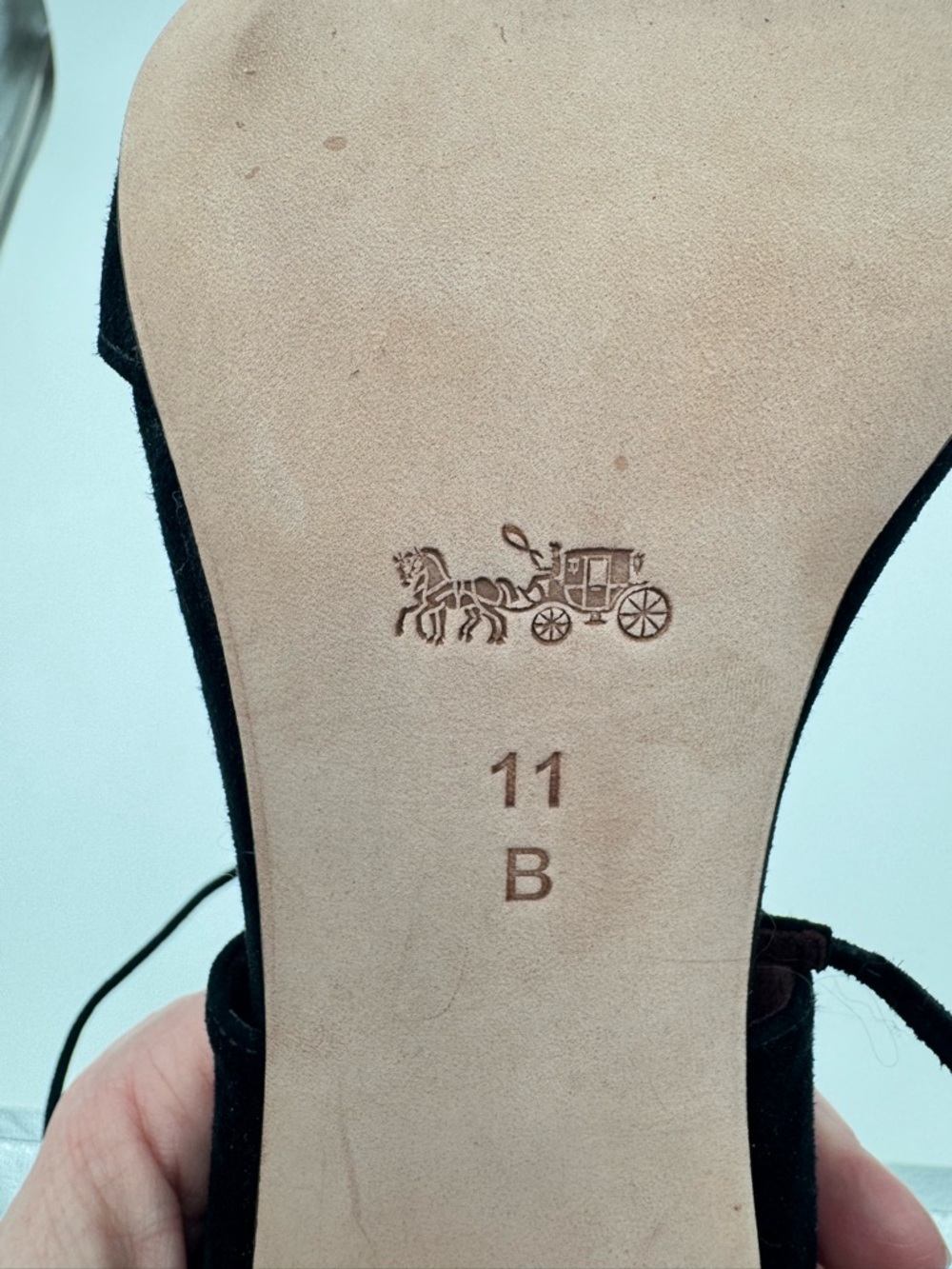 Coach Shae Lux Black Suede Heels - Picture 9 of 16